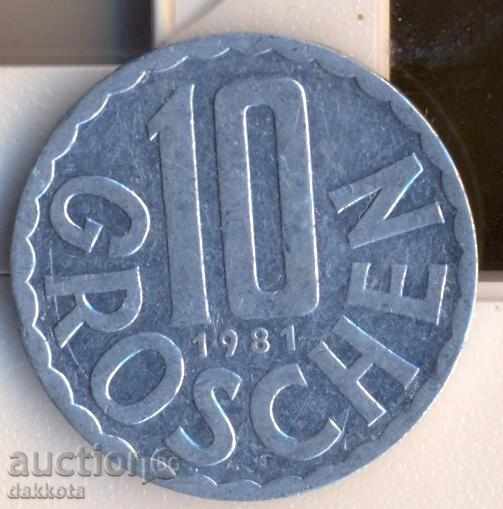Austria 10 penny 1981