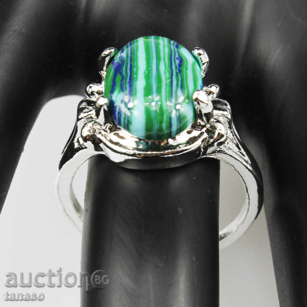 Ring with malachite, silver plated with price 15.00 BGN | € 7.67 Ring with malachite, silver plated with price 15.00 BGN | € 7.67