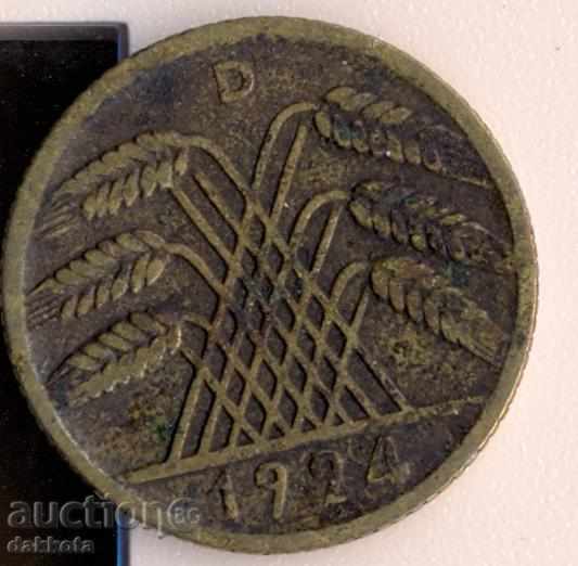 Γερμανία 10 rentenpfeniga 1924d με τιμή 0.85 BGN | € 0.43