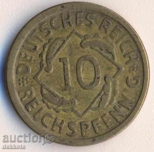 Германия  10 рентенпфенига 1925d