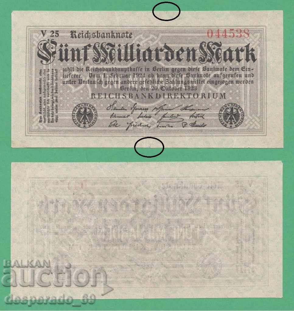 (¯` '• .¸GERMANY 5 billion marks 20.10.1923 (2) ¸. •' ´¯)