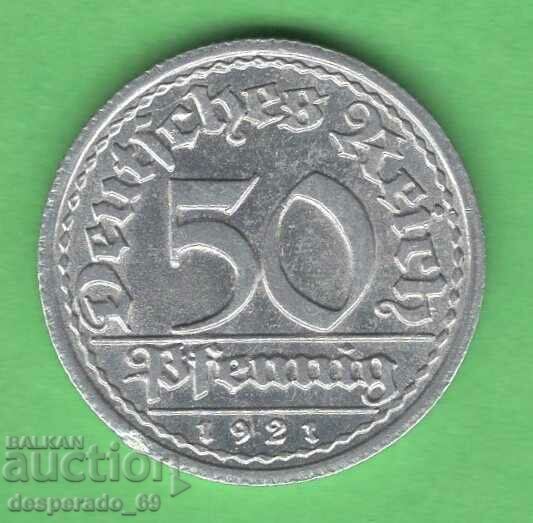 (¯`'•.¸ 50 Pfennig 1921G GERMANIA UNC- ¸.•'´¯) (¯`'•.¸ 50 Pfennig 1921G GERMANIA UNC- ¸.•'´¯)