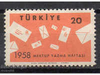 1958 Τουρκία. Διεθνής Εβδομάδα της αλληλογραφίας.