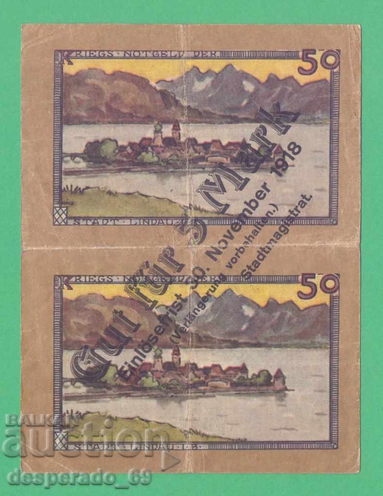 (¯`'•.¸ГЕРМАНИЯ (Lindau) 5 марки 1918¸.•'´¯)