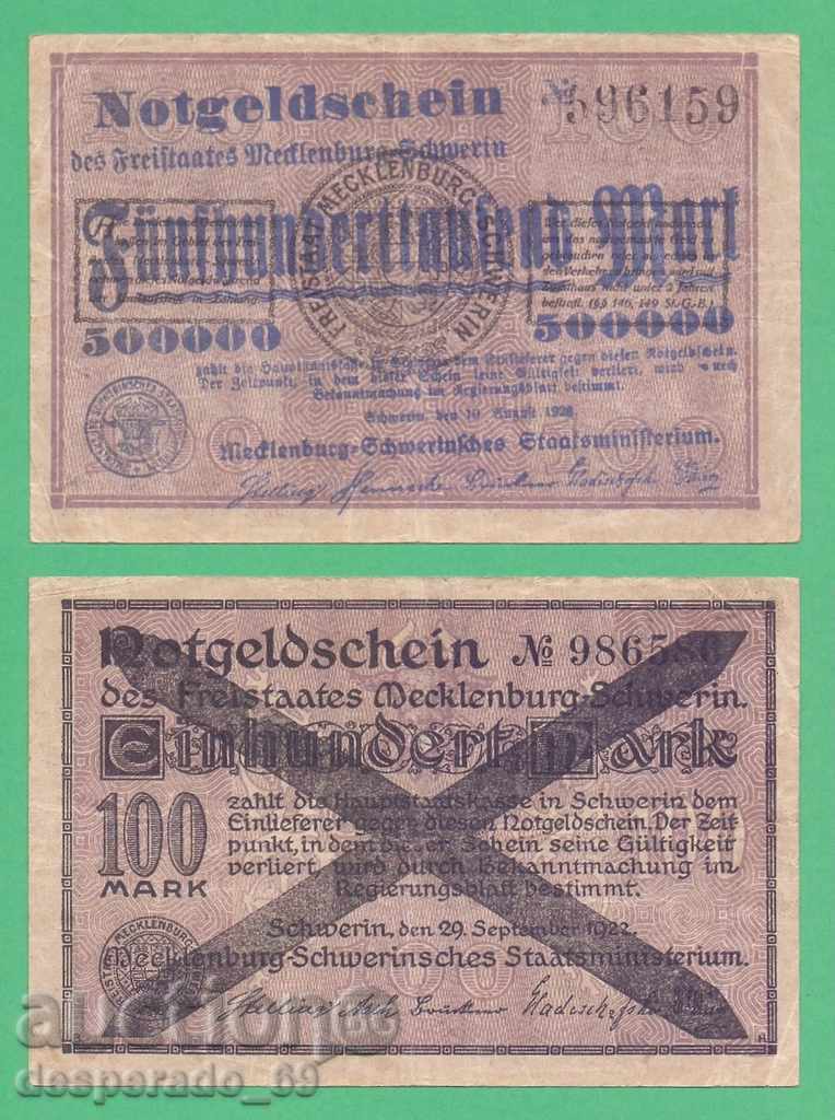 (¯`'•.¸GERMANIA (Mecklenburg-Schwerin) 500 000 mărci 1923 ¯)