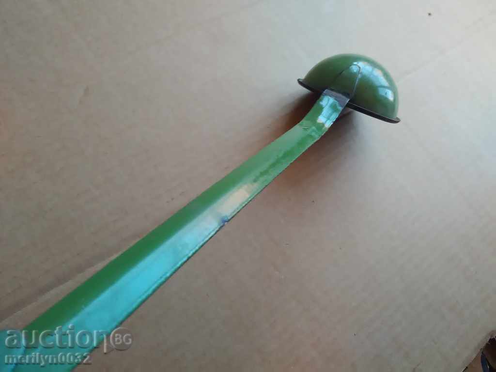 Old enameled ladle, spoon with enamel, wounded sod, Bulgaria - 5 Old enameled ladle, spoon with enamel, wounded sod, Bulgaria - 5