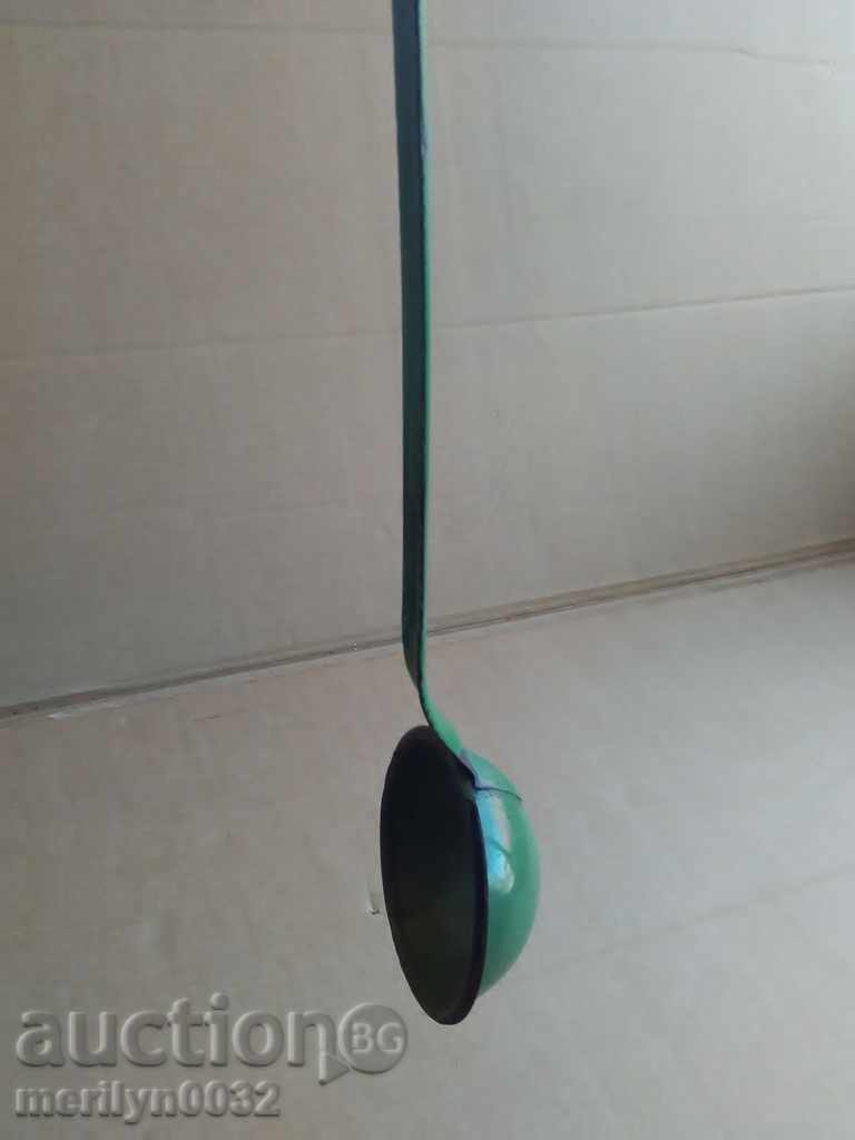 Old enameled ladle, spoon with enamel, wounded sod, Bulgaria - 7 Old enameled ladle, spoon with enamel, wounded sod, Bulgaria - 7