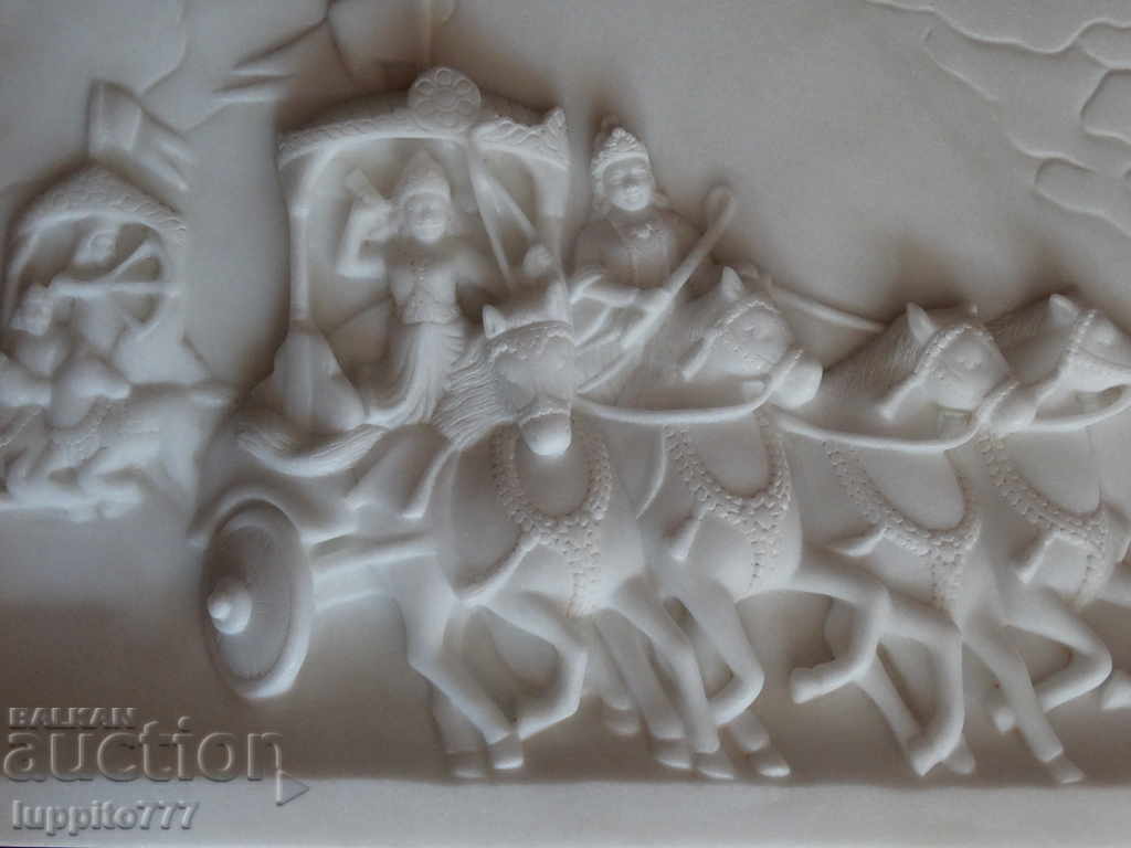 скулптура мраморен панел  плоча релеф мрамор индуизъм Буда