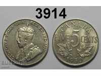 Canada 5 cenți 1930 moneda excelent