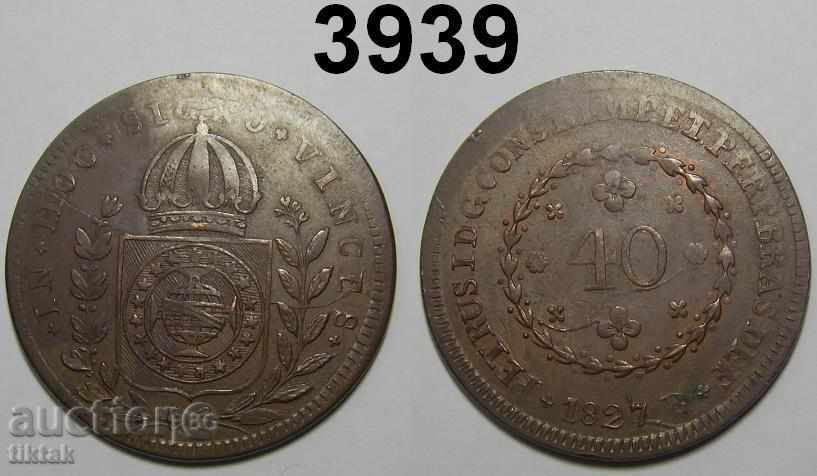 Brazilia 40 călătoria 1827 R UNC moneda excelent