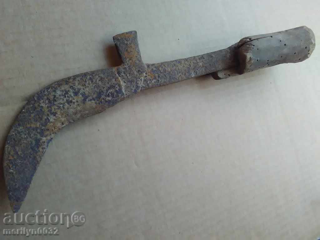 Auction Old hand-made fork, wrought iron, chopper Auction Old hand-made fork, wrought iron, chopper