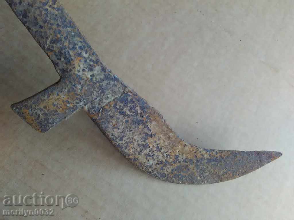 Old hand-made fork, wrought iron, chopper - 7 Old hand-made fork, wrought iron, chopper - 7