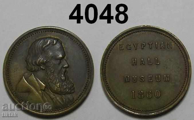 Egyptian Hall Museum 1860 старинен жетон