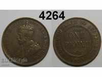 Австралия 1 пени 1913 XF запазена монета
