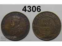 Австралия ½ пени 1914 запазена монета