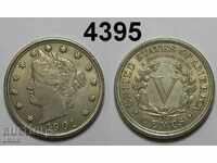 САЩ 5 цента 1901 отлична рядка монета