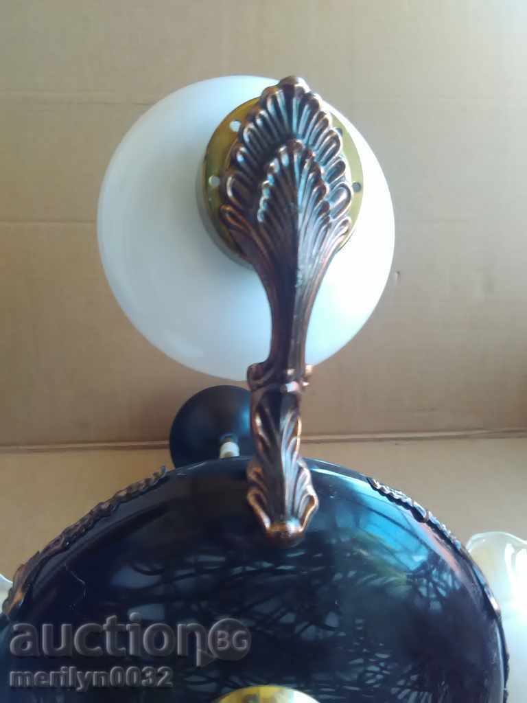 Παλιά λάμπα πολυέλαιος, φανάρι, φανός, αμπαζούρ 3 κομμάτια - 5 Παλιά λάμπα πολυέλαιος, φανάρι, φανός, αμπαζούρ 3 κομμάτια - 5