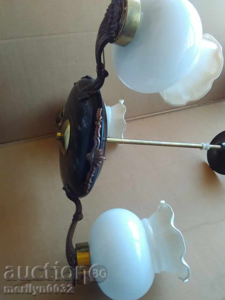 Παλιά λάμπα πολυέλαιος, φανάρι, φανός, αμπαζούρ 3 κομμάτια - 7 Παλιά λάμπα πολυέλαιος, φανάρι, φανός, αμπαζούρ 3 κομμάτια - 7