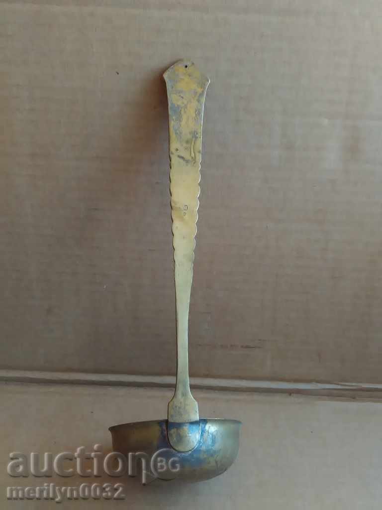 Old brass ladle with markings spoon with price 33.00 BGN | € 16.87 Old brass ladle with markings spoon with price 33.00 BGN | € 16.87