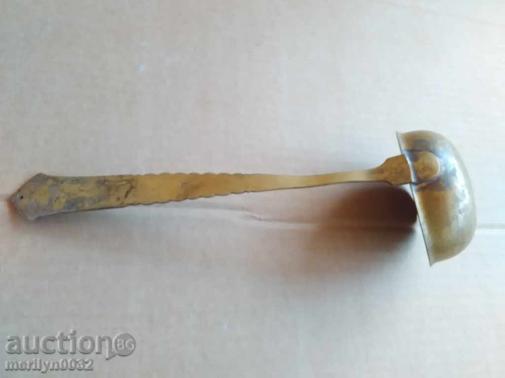 Old brass ladle with markings spoon - 7 Old brass ladle with markings spoon - 7