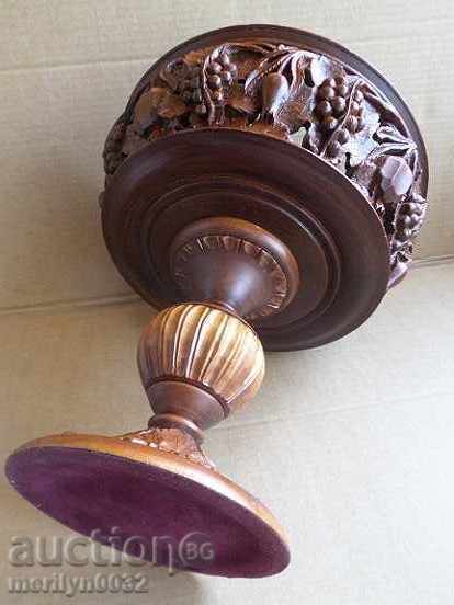 Delivery of Carved fruit bowl wooden nightstand bowl with wood carving