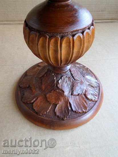 Carved fruit bowl wooden nightstand bowl with wood carving - 6