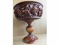 Carved fruit bowl wooden nightstand bowl with wood carving