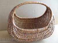 Old wicker basket, wooden basket, panner