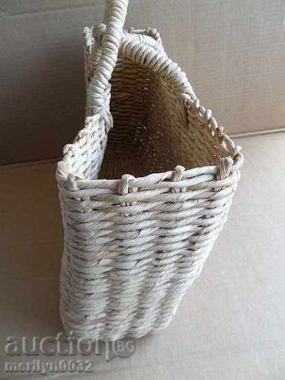 Old knit bag basket, wooden basket, panner - 5 Old knit bag basket, wooden basket, panner - 5