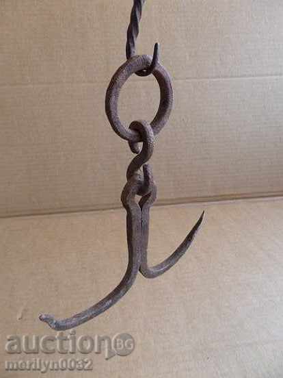 Old forged hook with roller, crane, anchor - 7 Old forged hook with roller, crane, anchor - 7