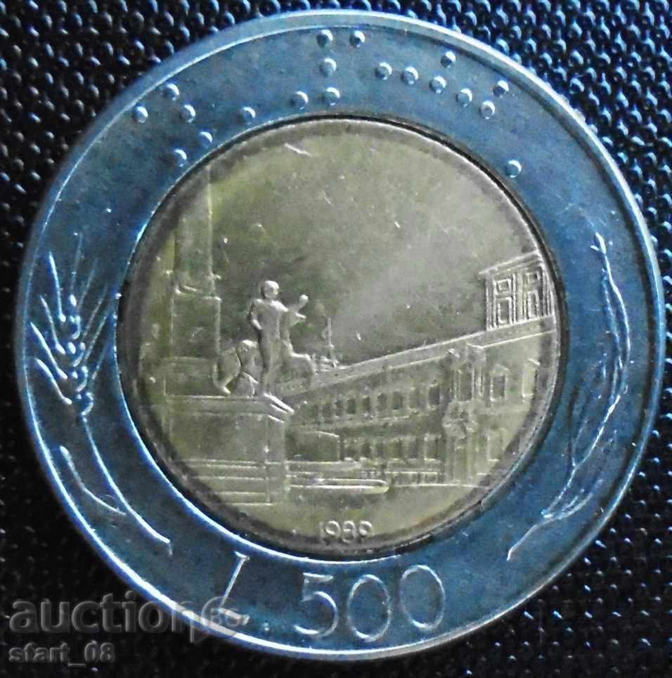 Италия - 500 лири 1989г.