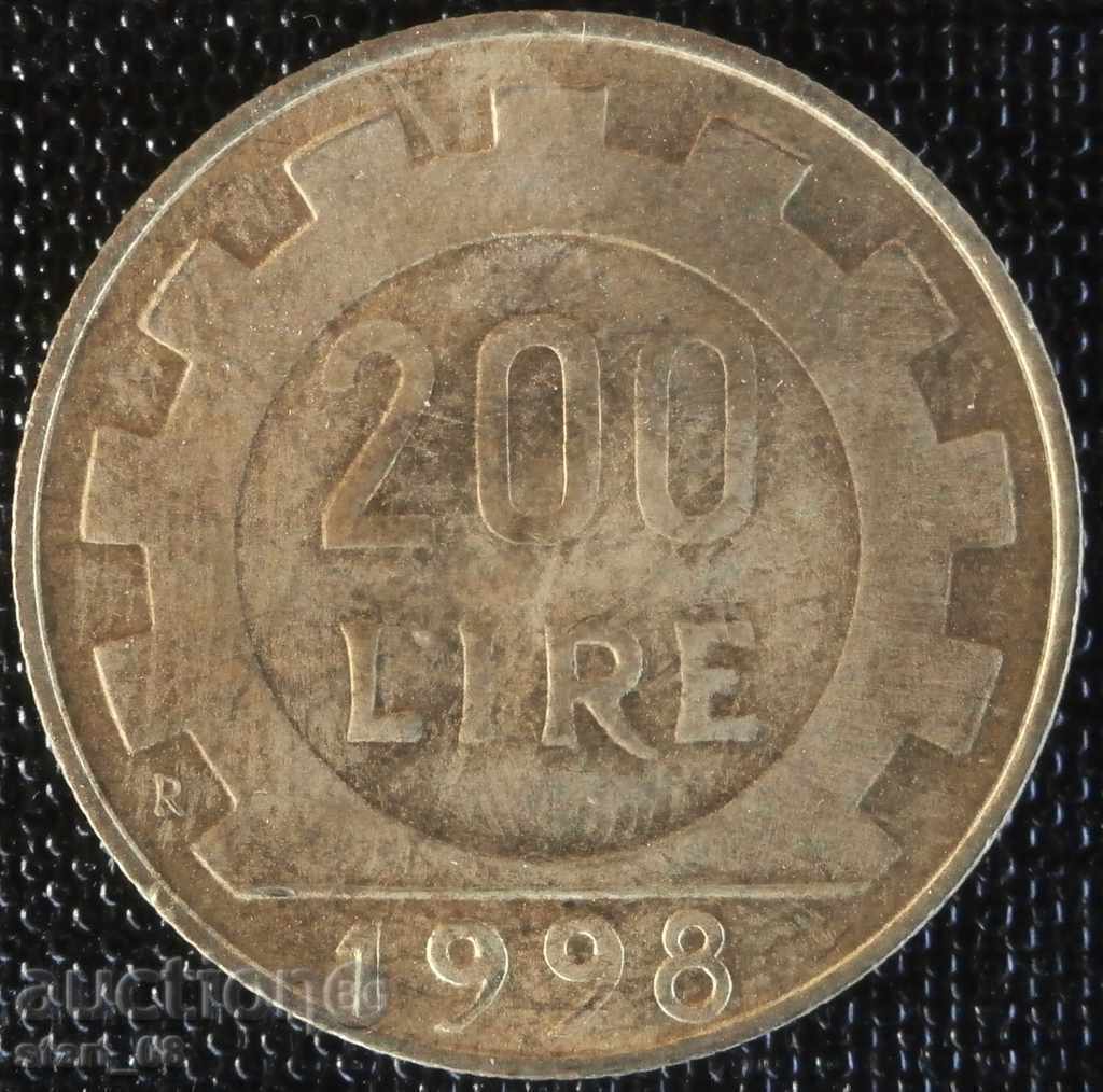 Italia - 200 liras 1998.