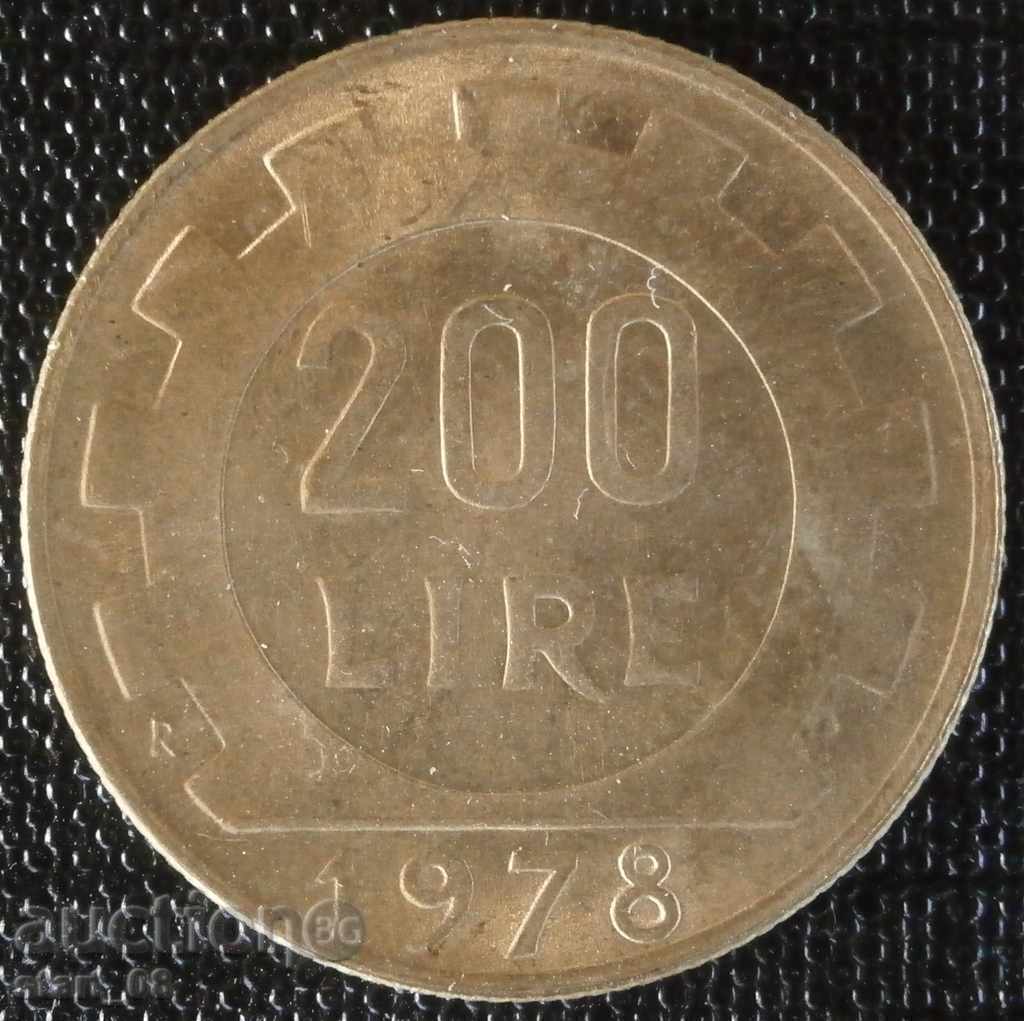 Италия - 200 лири 1978г.