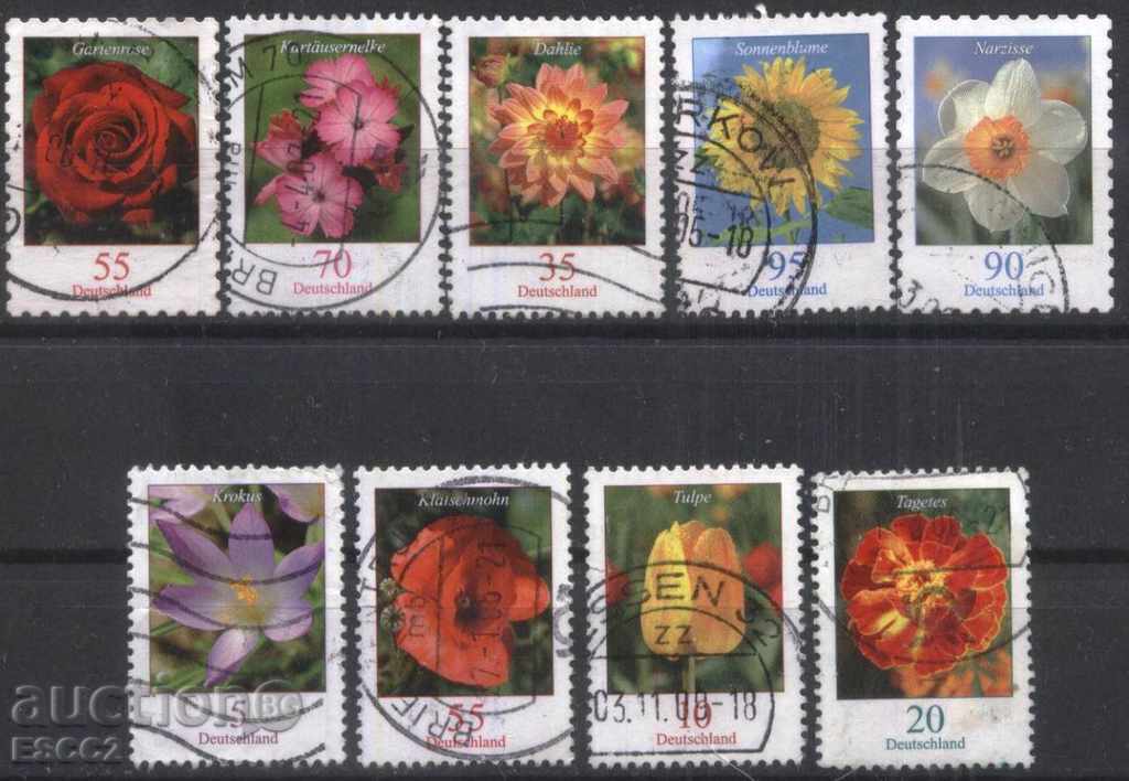 9 Клеймовани марки Флора Цветя МИКС от Германия