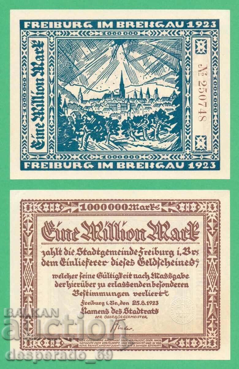 (¯`'•.¸GERMANIA (Freiburg) 1 milion de mărci 1923 UNC¸.•'´¯)