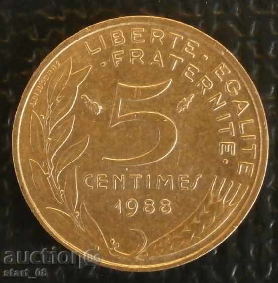 Franța - 5 centime 1988