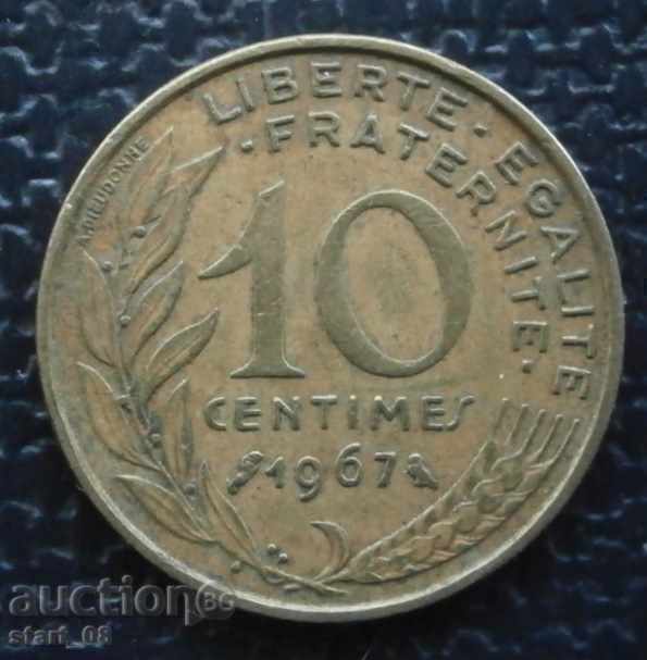 Franța - 10 centime 1967