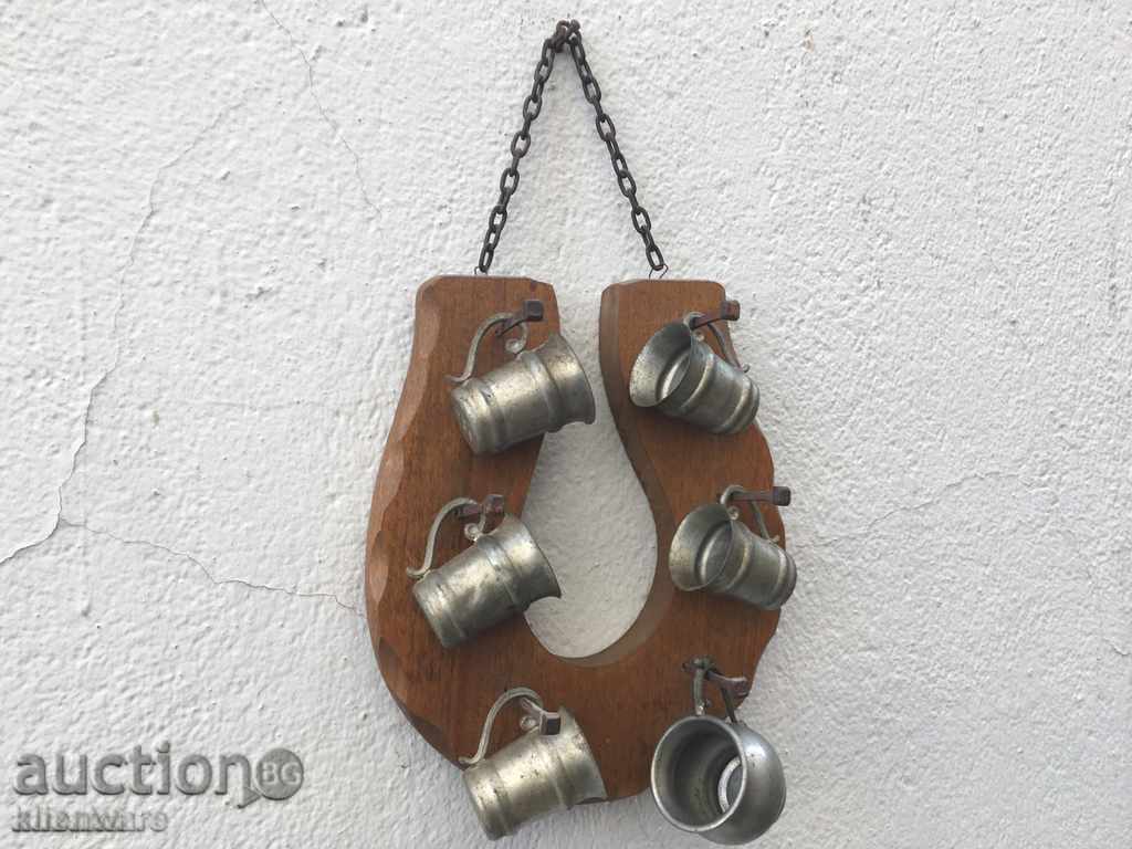 Zinc cups on an interior stand with price 55.00 BGN | € 28.12 Zinc cups on an interior stand with price 55.00 BGN | € 28.12