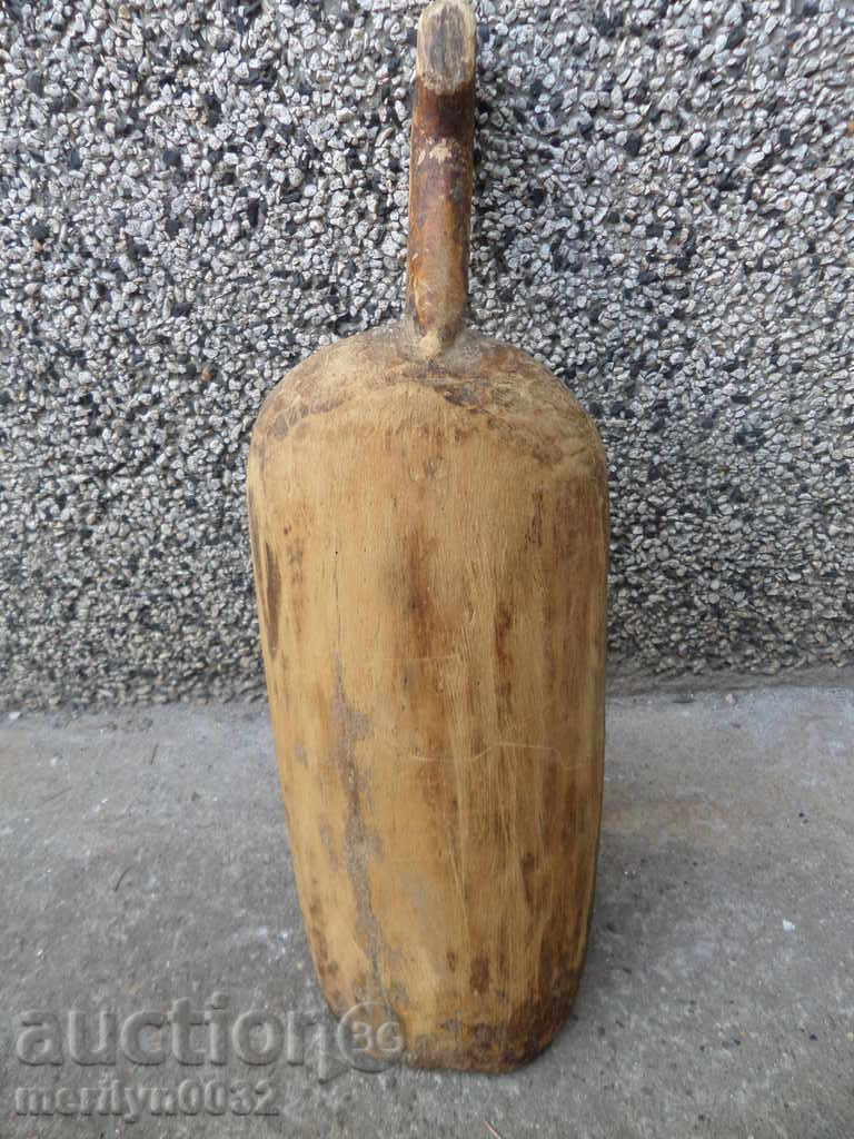 Auction  Old wooden shovel, blade, wooden
