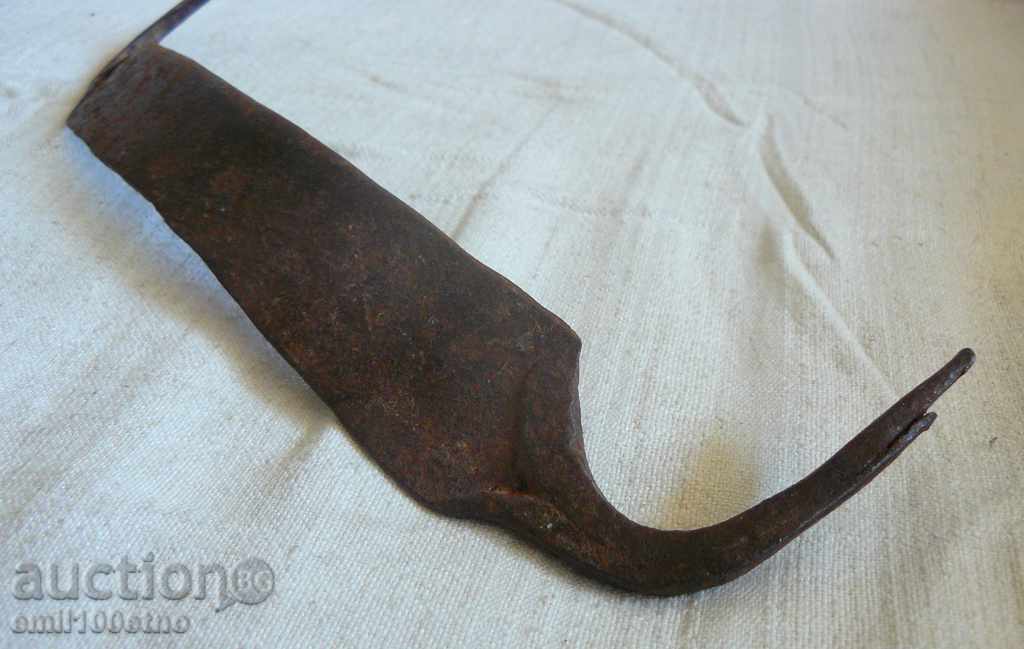 Auction Old manual forged woodcutter knife Auction Old manual forged woodcutter knife