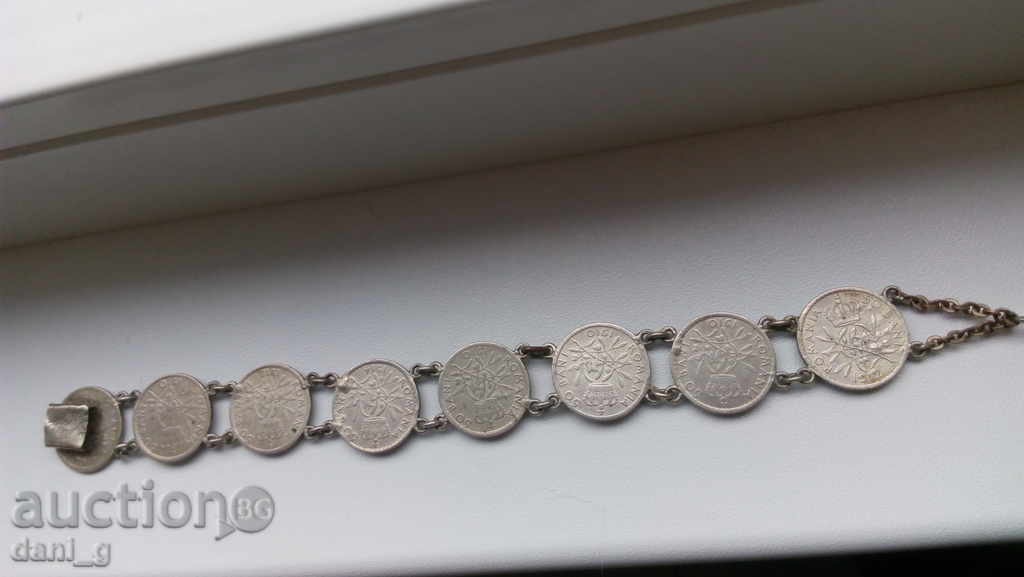 Δημοπρασία Βραχιόλι από ασημένια ρουμανικά νομίσματα Δημοπρασία Βραχιόλι από ασημένια ρουμανικά νομίσματα