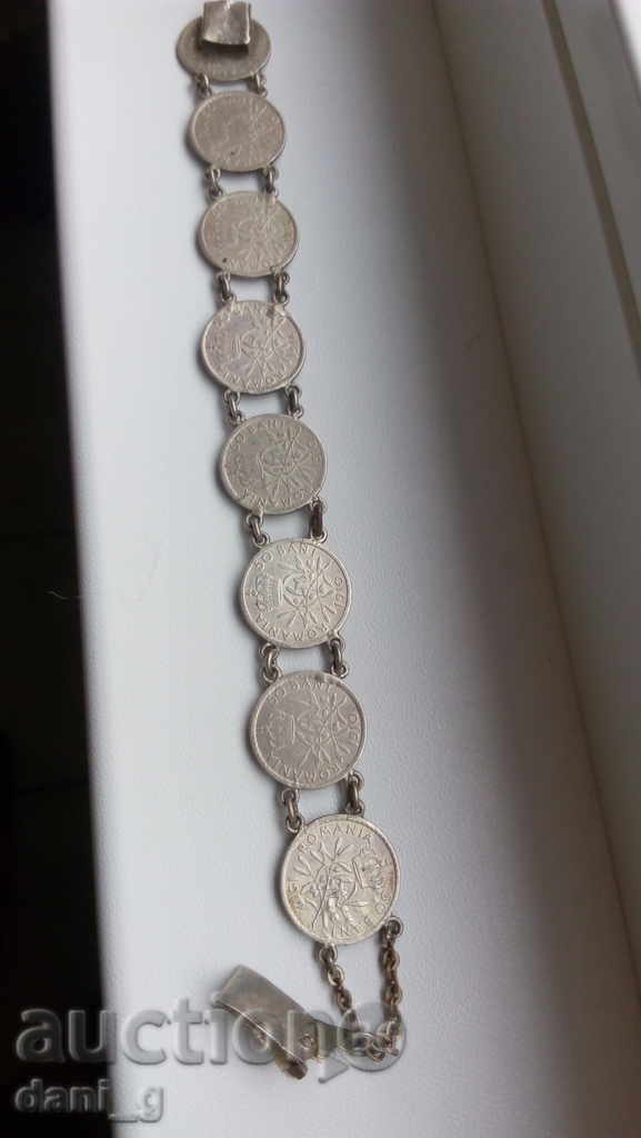 Delivery of Bracelet of silver Romanian coins Delivery of Bracelet of silver Romanian coins
