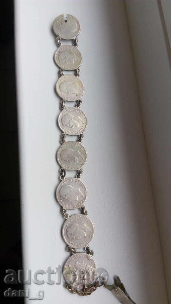 Bracelet of silver Romanian coins - 5 Bracelet of silver Romanian coins - 5