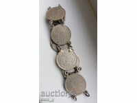 Bracelet of silver Romanian coins