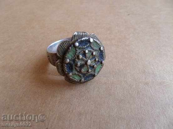 Auction Renaissance silver ring with enamel, silver, jewelry, jewel Auction Renaissance silver ring with enamel, silver, jewelry, jewel