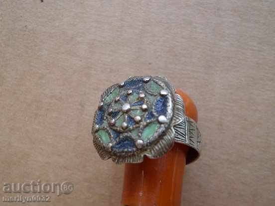 Renaissance silver ring with enamel, silver, jewelry, jewel - 6 Renaissance silver ring with enamel, silver, jewelry, jewel - 6