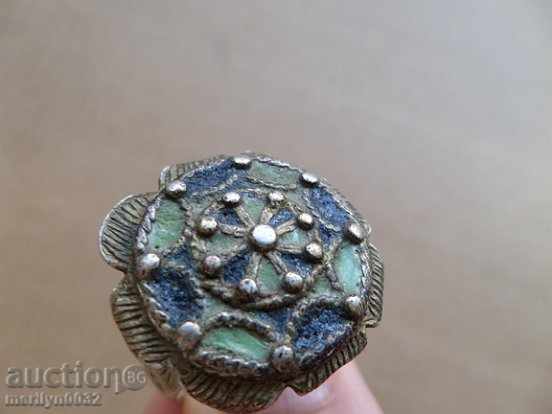 Renaissance silver ring with enamel, silver, jewelry, jewel