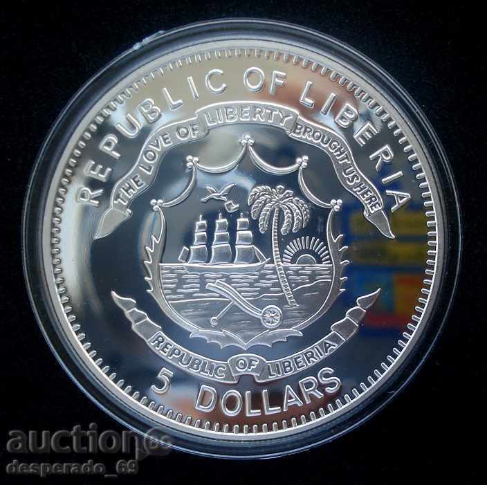 (¯`'•.¸ 5 dollars 2011 LIBERIA UNC ¸.•'´¯) with price 40.00 BGN | € 20.45 (¯`'•.¸ 5 dollars 2011 LIBERIA UNC ¸.•'´¯) with price 40.00 BGN | € 20.45