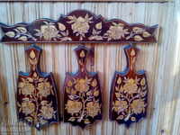 Placă de tăiat superbă, cu sculpturi din 4 părți pentru perete