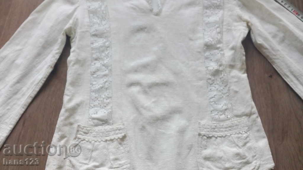 Hand-woven cotton shirt with lace, old - 5 Hand-woven cotton shirt with lace, old - 5